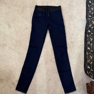 Diesel Debbie Retro Style Trouser Leggings Denim Elastic Waist 25 Navy Blue